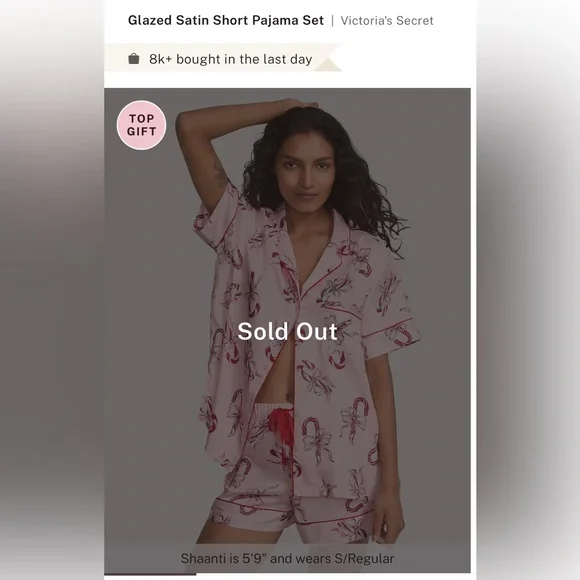 🎀🆕Victoria’s Secret Candy Cane 3-Piece Pajama Set + Tote & Blanket NWT Sz L - Picture 2 of 10